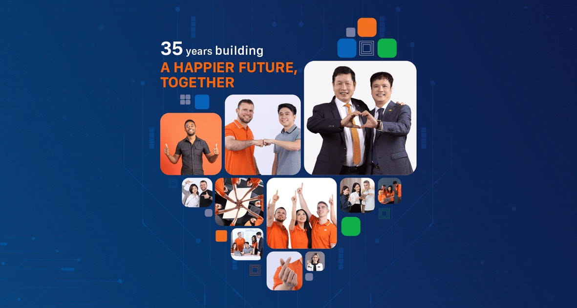 2022 Annual Report of FPT Corporation themed "35 years - Building a Happier Future, together"