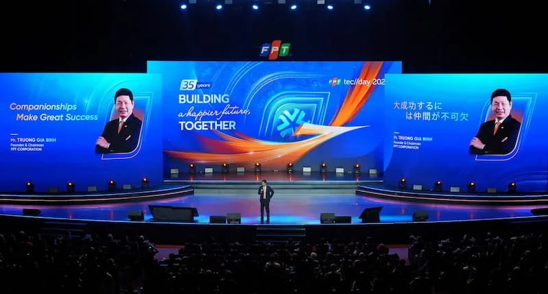 FPT Chairman Truong Gia Binh delivered opening remarks at FPT Techday 2023, Hanoi