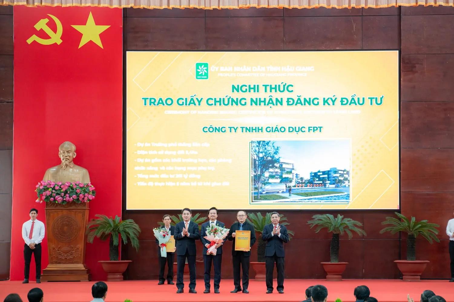 FPT Education got approval as the investor in an educational complex project based on the multi-level high school model in Hau Giang province