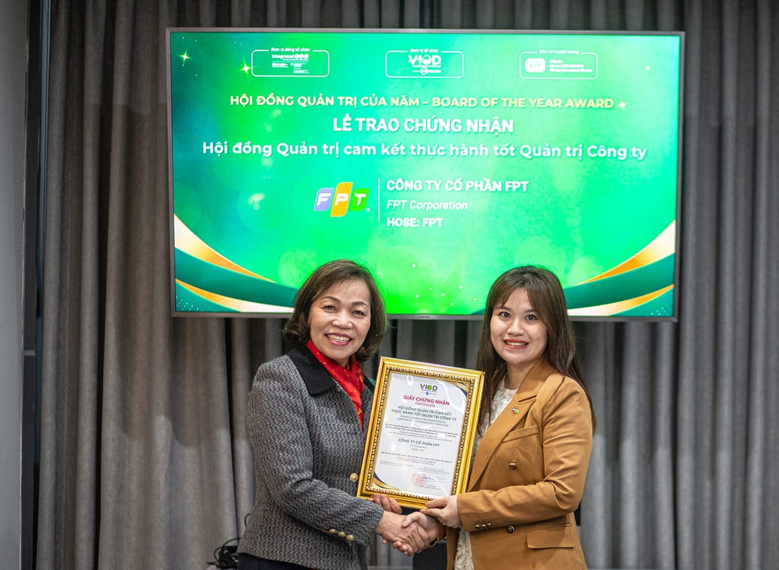 FPT được vinh danh Hội đồng quản trị cam kết thực hành tốt quản trị công ty