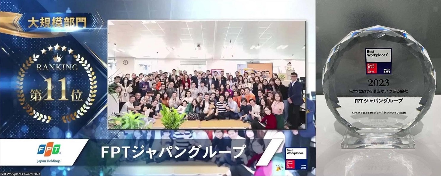 FPT Japan Holdings nhận kỷ niệm chương trong lễ công bố chính thức của Great Place To Work Nhật Bản