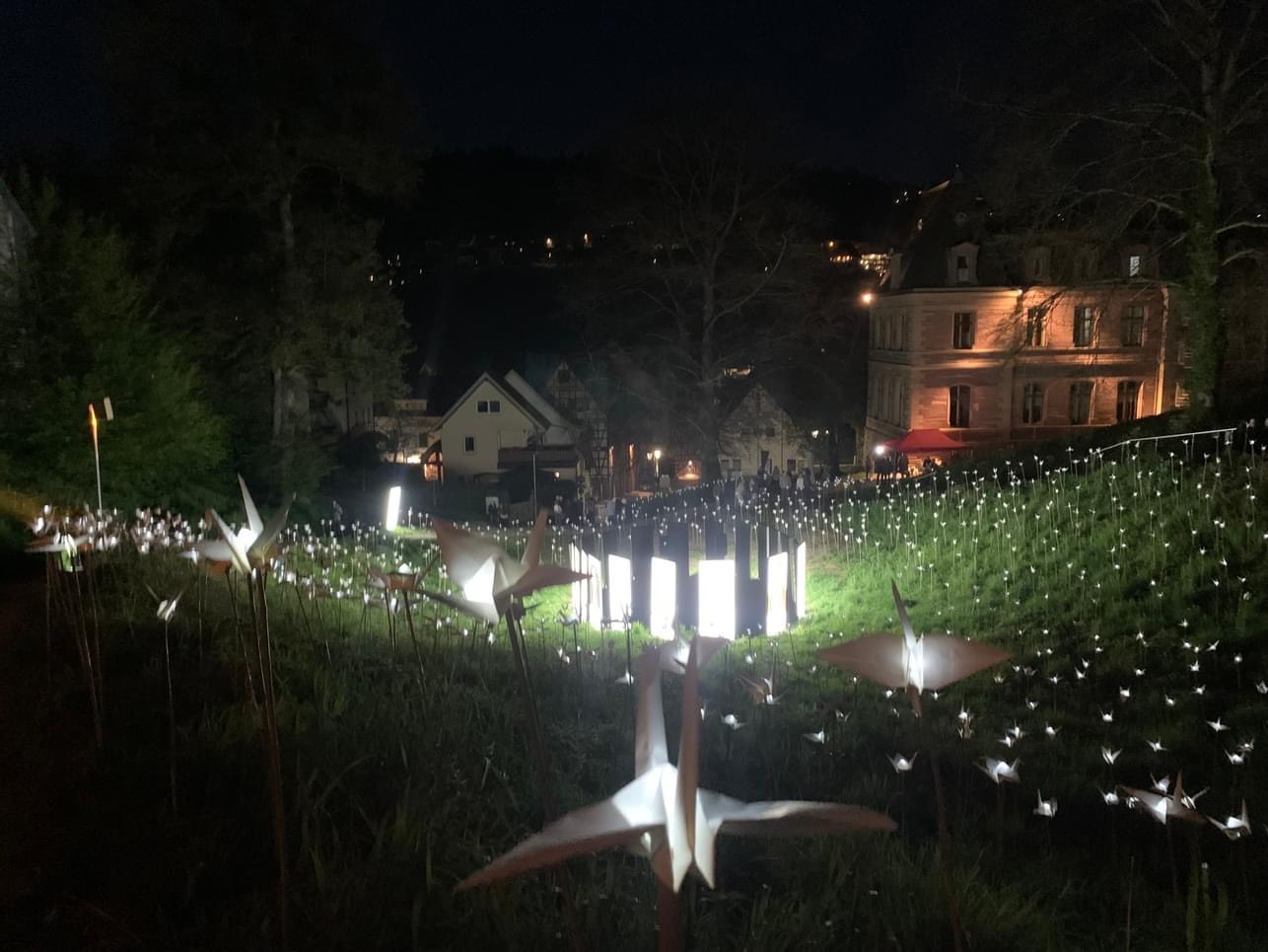 1000 Peace Cranes of Hope School Students Illuminated in Southern Germany