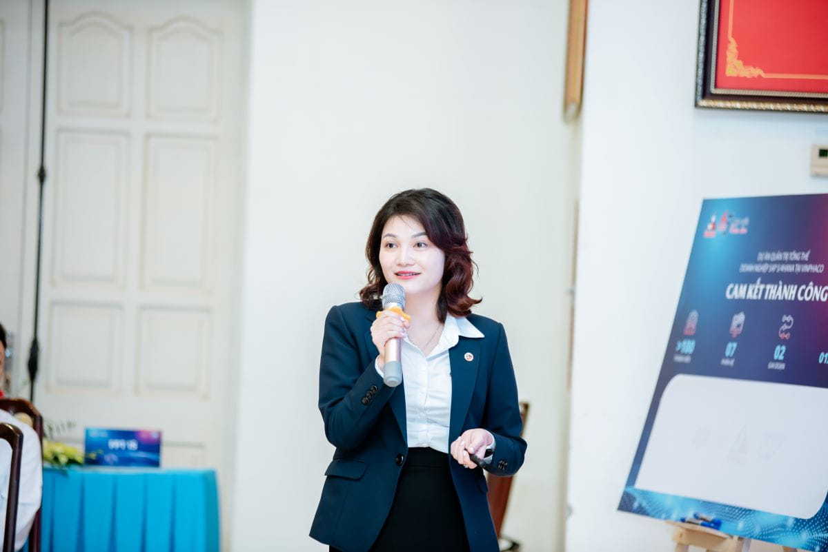 Bà Đỗ Thị Thu Hương, Phó Tổng Giám đốc Vinphaco chia sẻ về tầm quan trọng của dự án đối với doanh nghiệp.