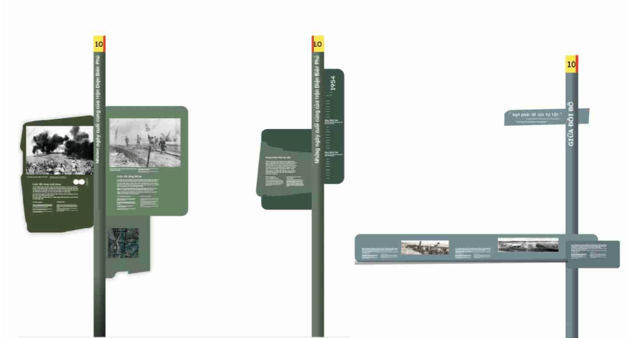 The "Historical Tour of the Dien Bien Phu Campaign" project featuring 16 plaques in three languages (French, English, Vietnamese) located near historical relics