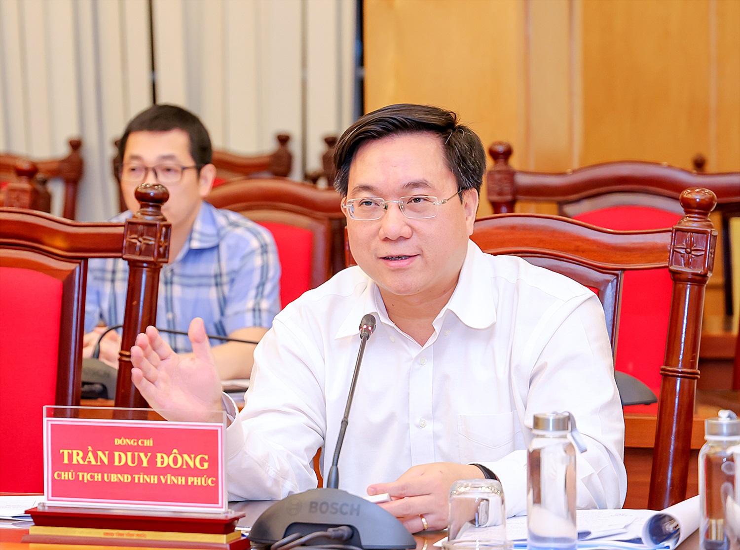 Đồng chí Trần Duy Đông, Phó Bí thư Tỉnh ủy, Chủ tịch UBND tỉnh phát biểu tại buổi làm việc