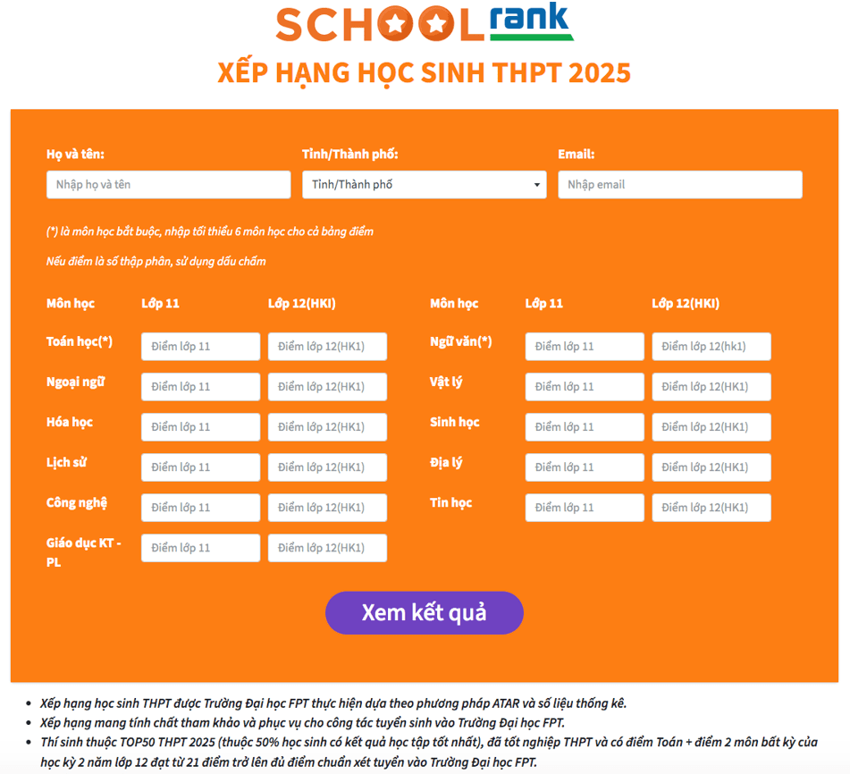 FPT school rank 1