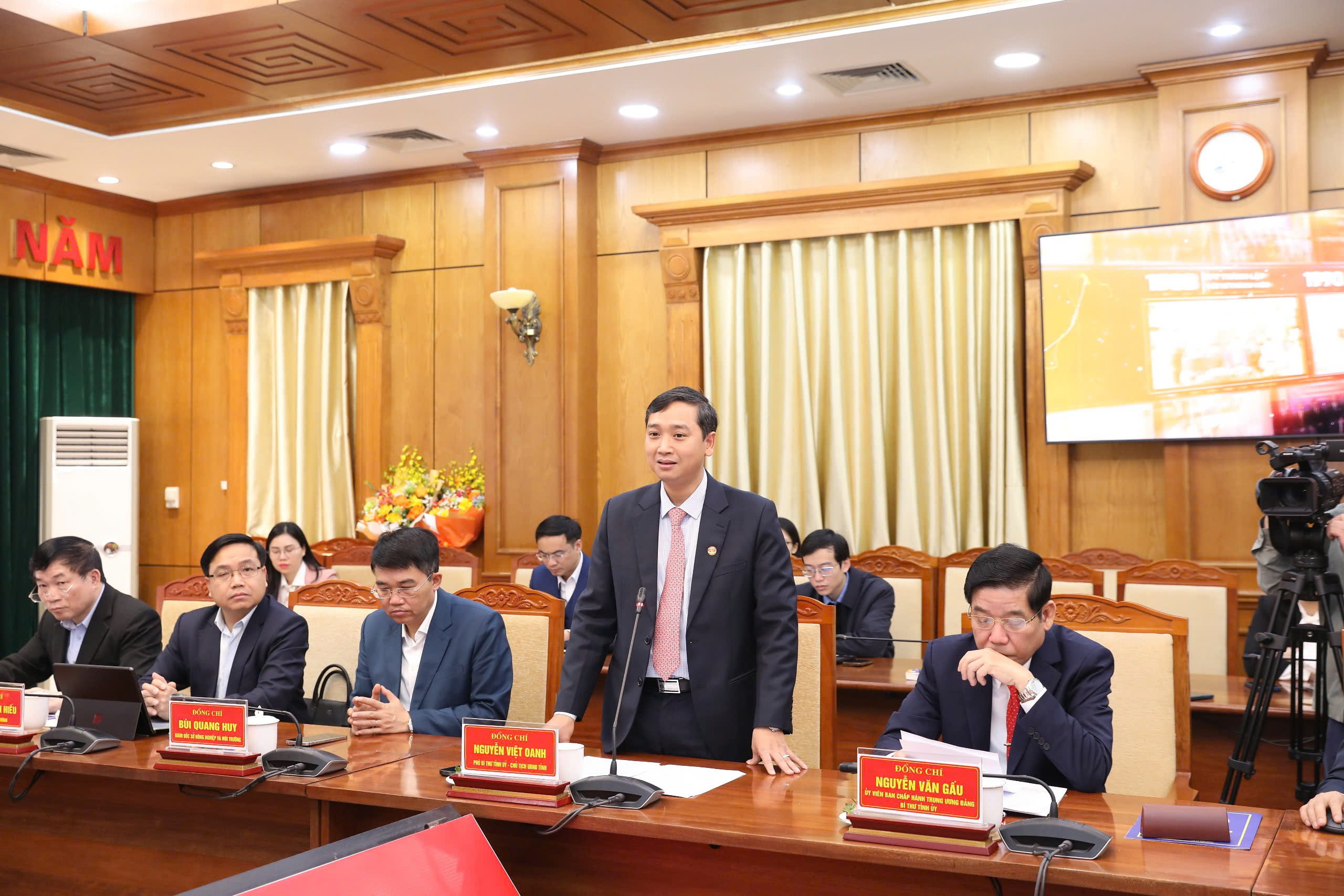 Chủ tịch UBND tỉnh Bắc Giang - ông Nguyễn Việt Oanh phát biểu tại sự kiện