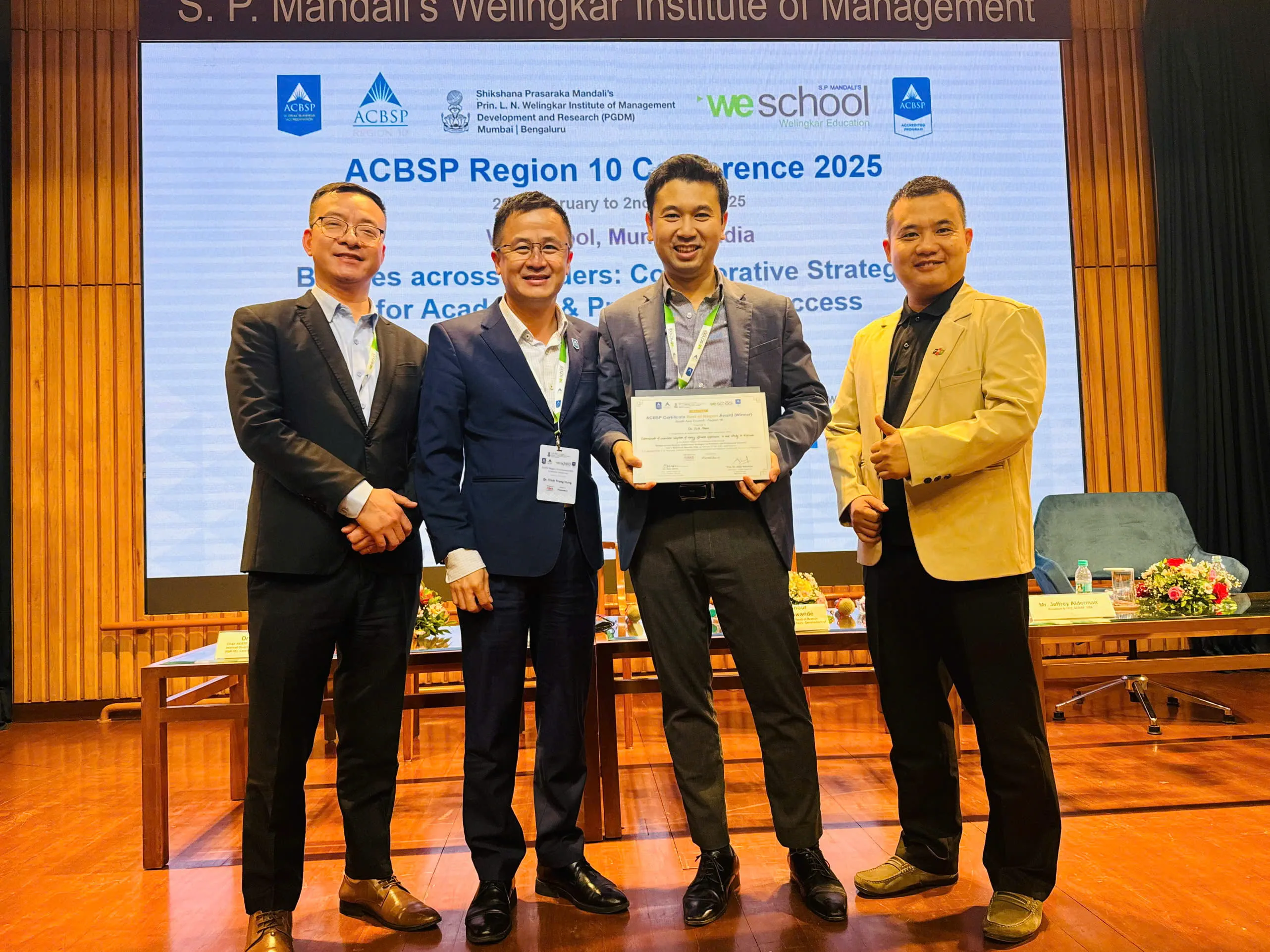Dr. Pham Thanh Vinh (3rd from left) at this year's ACBSP Region 10 Conference (Mumbai, India).