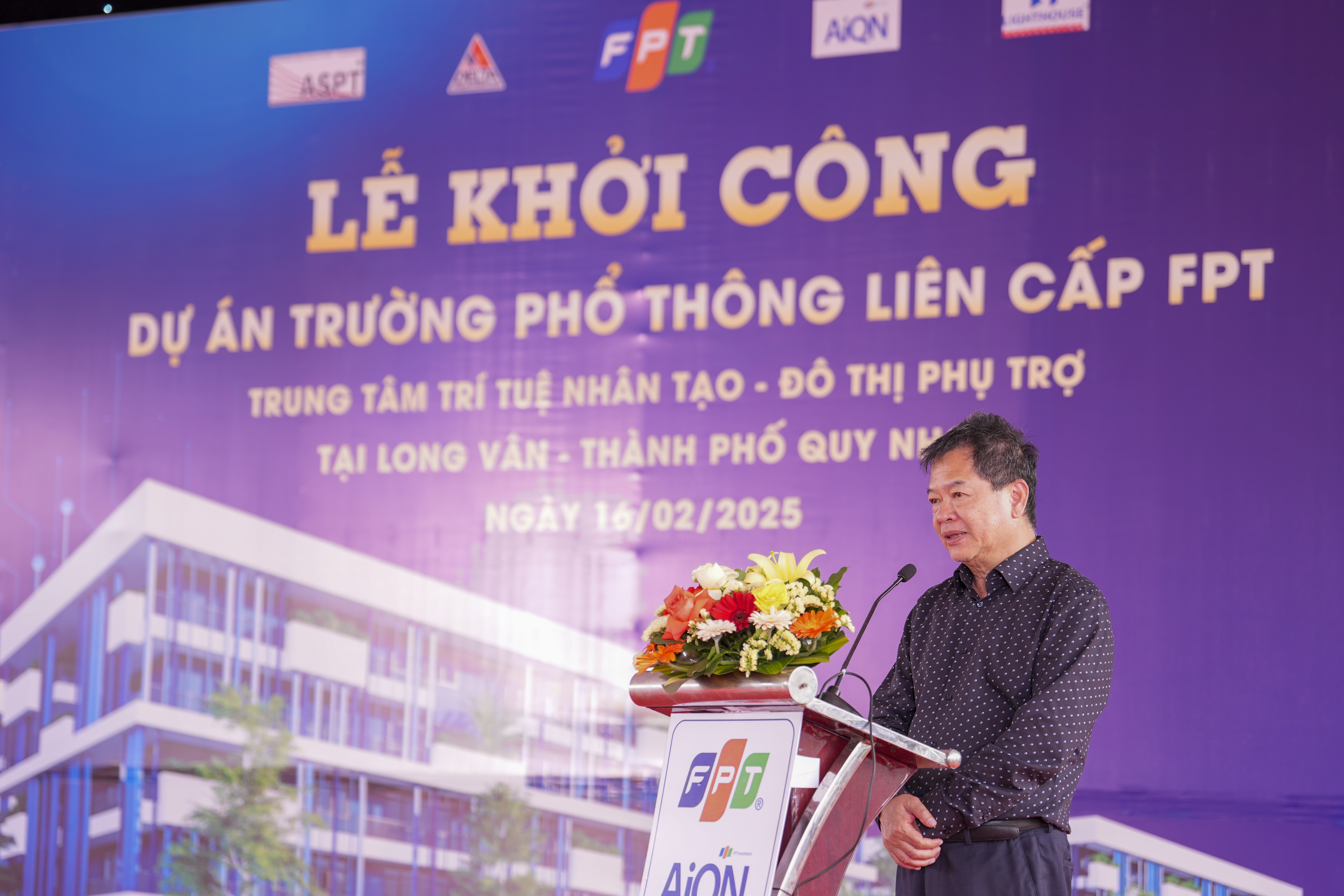 Mr. Le Quang Tien, FPT Corporation representative, at the groundbreaking ceremony.