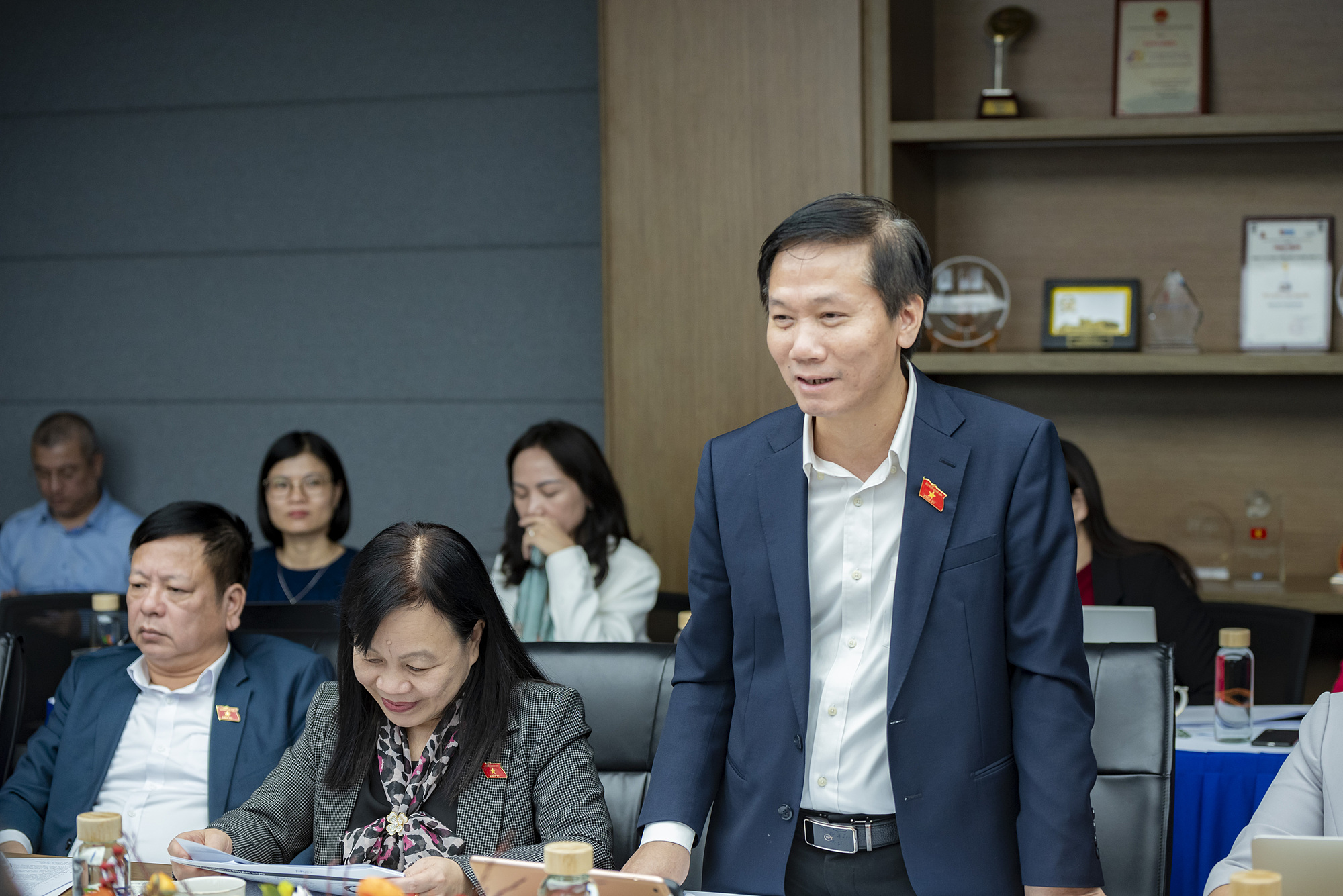 Trưởng đoàn giám sát, ông Lâm Văn Đoan, Phó Chủ nhiệm Ủy ban Văn hóa và Xã hội, phát biểu kết thúc cuộc làm việc.