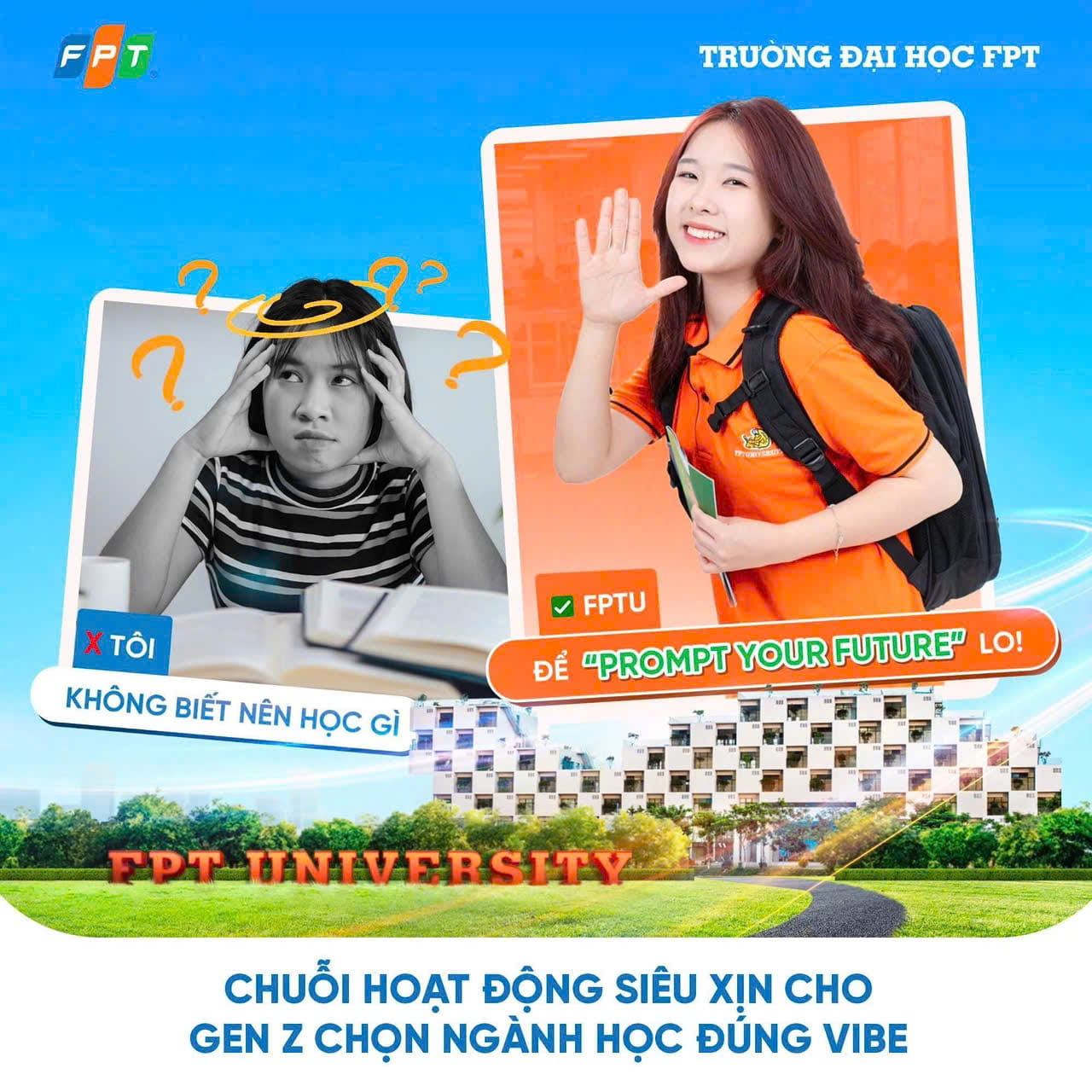 Trường Đại học FPT ra mắt chuỗi hoạt động “Prompt your Future”: Hành trình giúp Gen Z chọn ngành – chọn trường – vững tương lai cùng AI