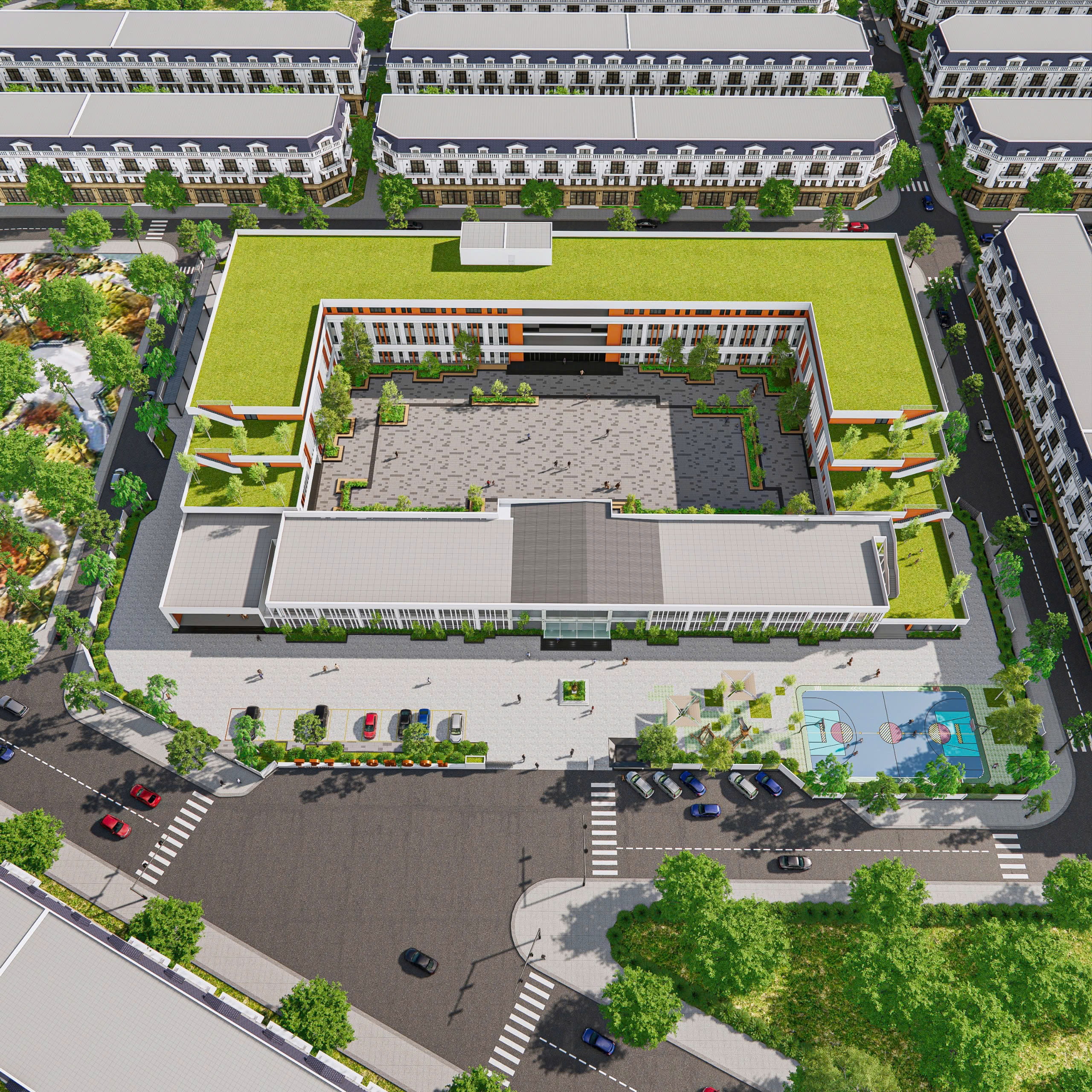 The design of FPT Inter-level School Soc Trang is inspired by the concept of “a school within a garden”.
