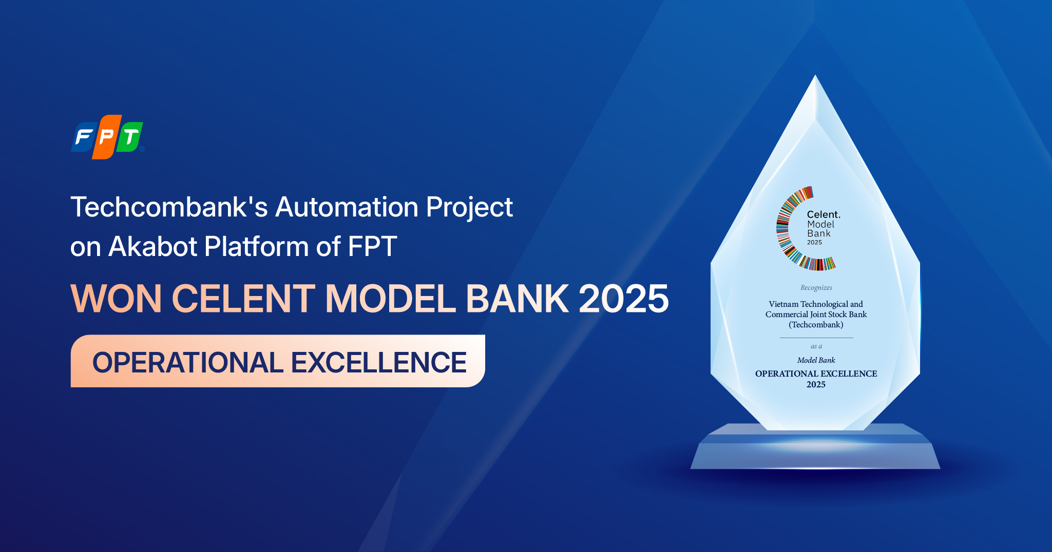 Techcombank has become the first and only representative from Vietnam to be honored at the Celent Model Bank Awards 2025, winning the prestigious “Operational Excellence” category. This global banking technology award, organized annually by Celent since 2008, recognizes outstanding technology initiatives and attracts hundreds of entries from banks and financial institutions across North America, Europe, and Asia.