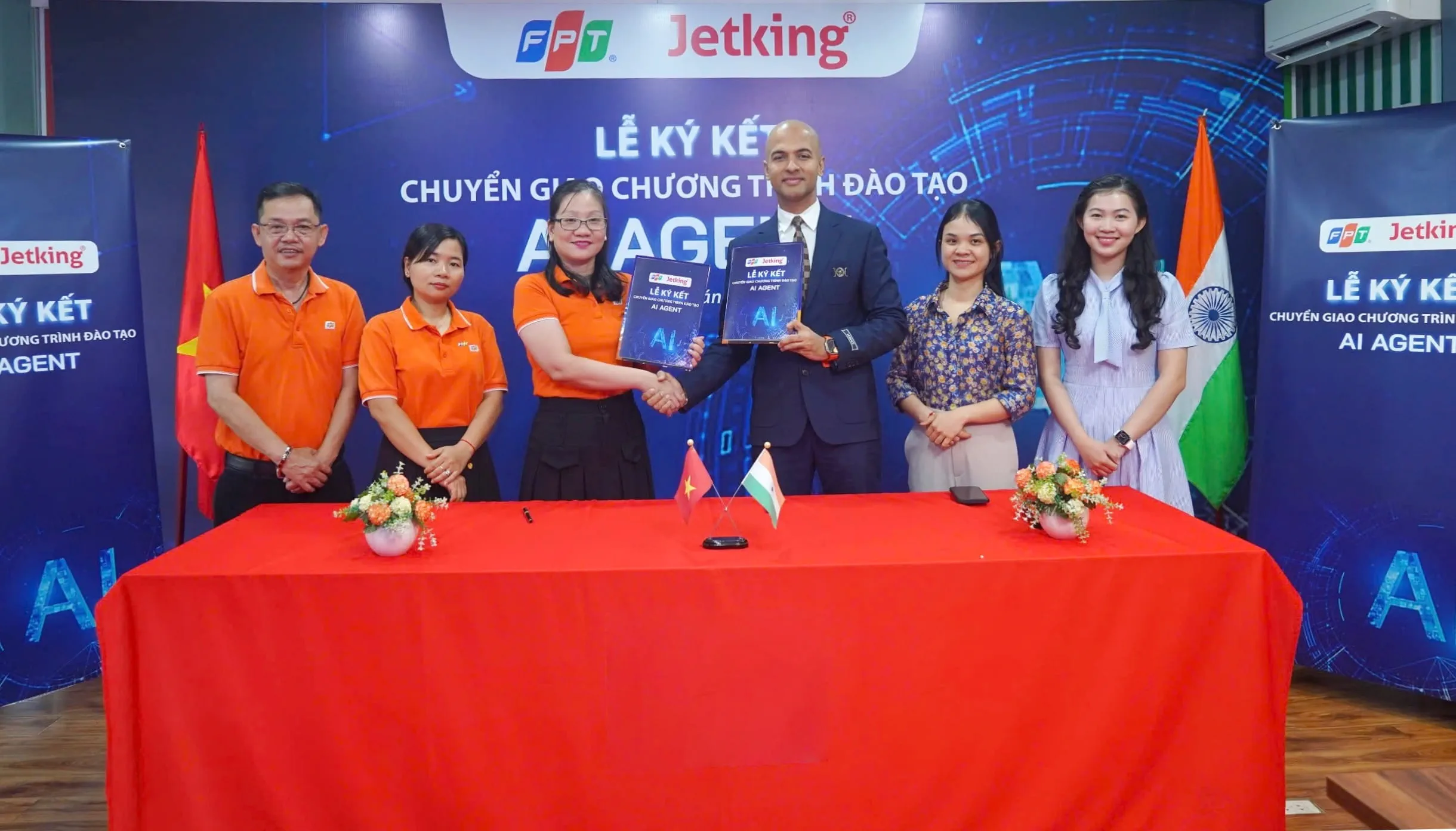 FPT Corporation and Jetking India officially signed the transfer of AI Agent training program in Vietnam