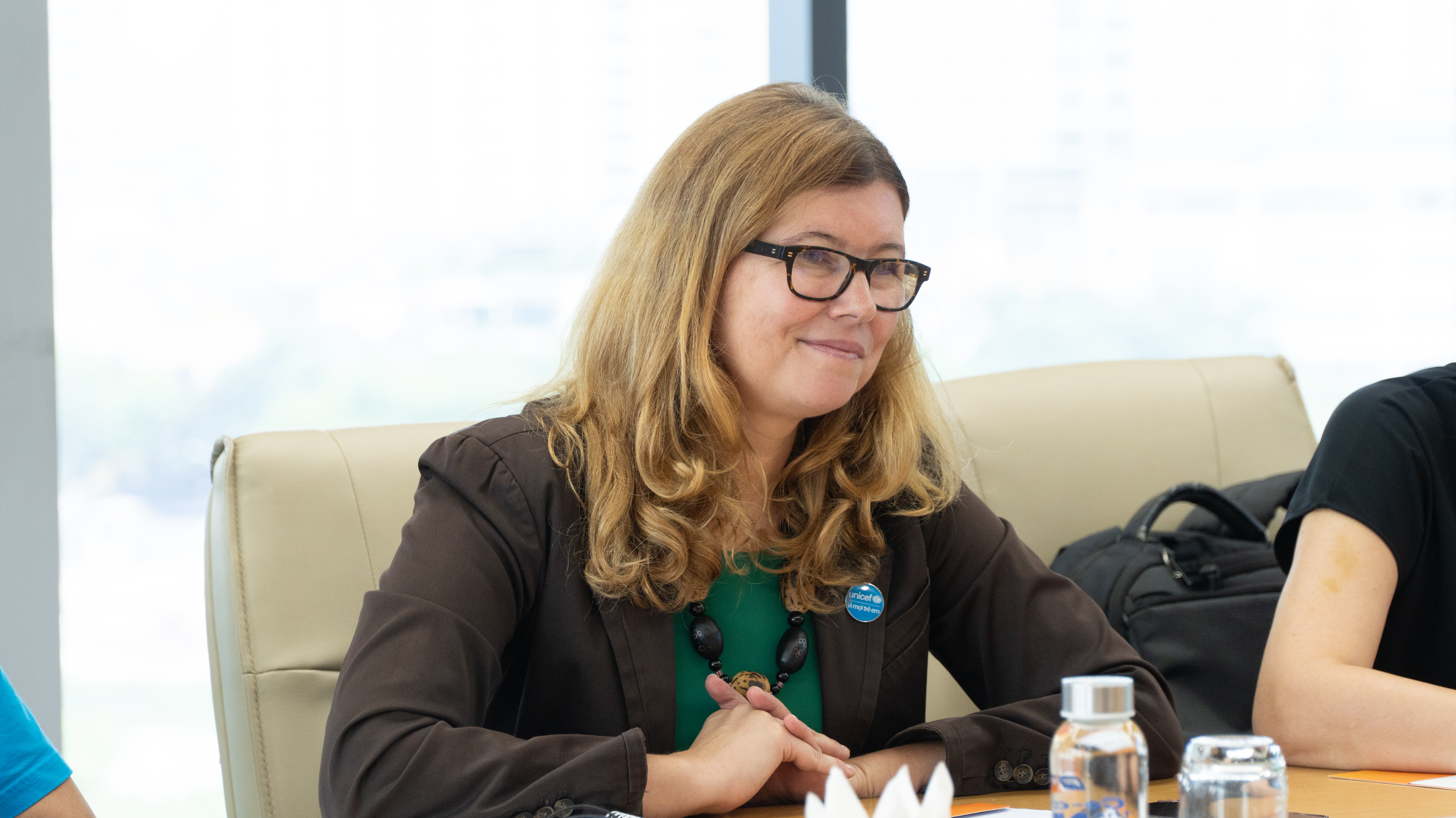 Bà Silvia Danailov - Trưởng Đại diện Quỹ United Nations Children’s Fund (UNICEF) chia sẻ tại sự kiện. Ảnh FPT
